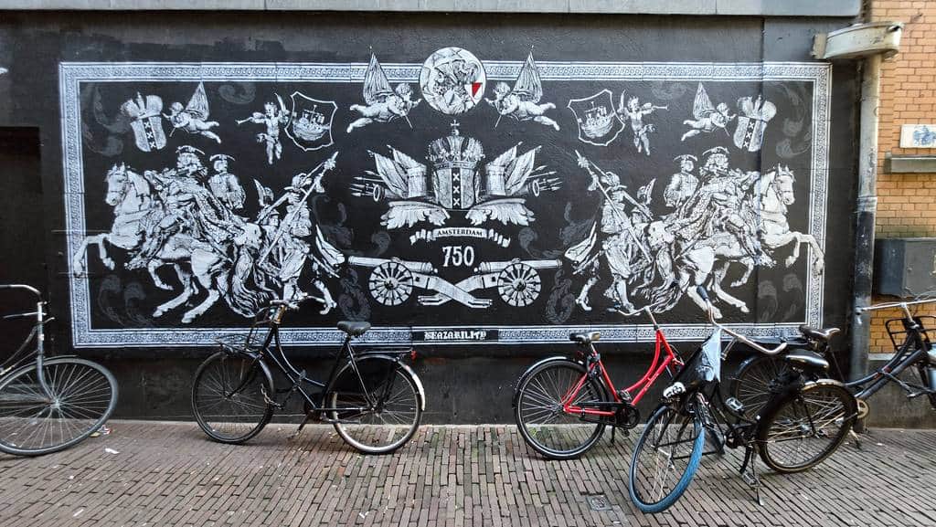"Amsterdam 750 Anniversary Mural" by Beazarility in Amsterdam
