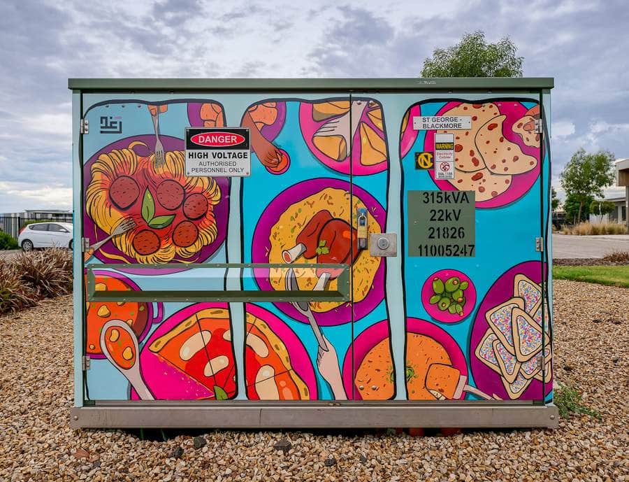 "Colorful Food and Fruit Utility Box" by Raghad Rihan in Melbourne