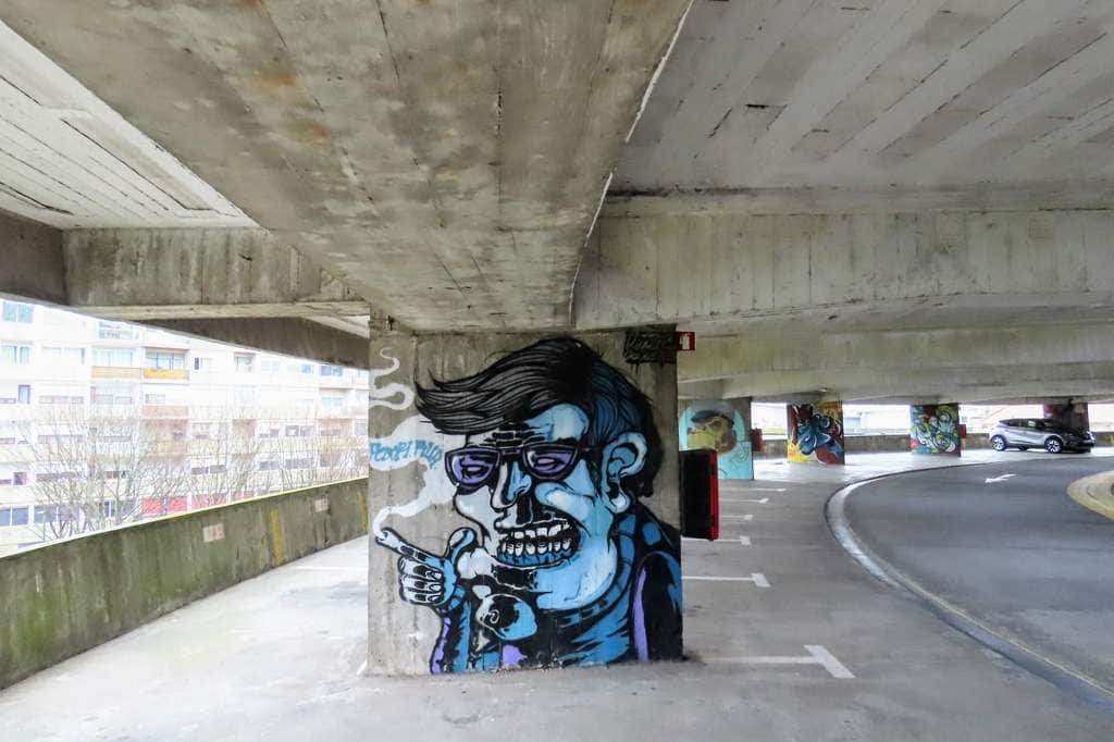 "Blue Skull Figure with Cigarette" by Fedor.Rua in Porto