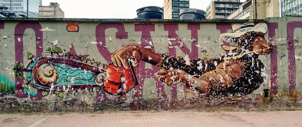 "Sheep and chainsaw - Oveja y motosierra" in Bogota