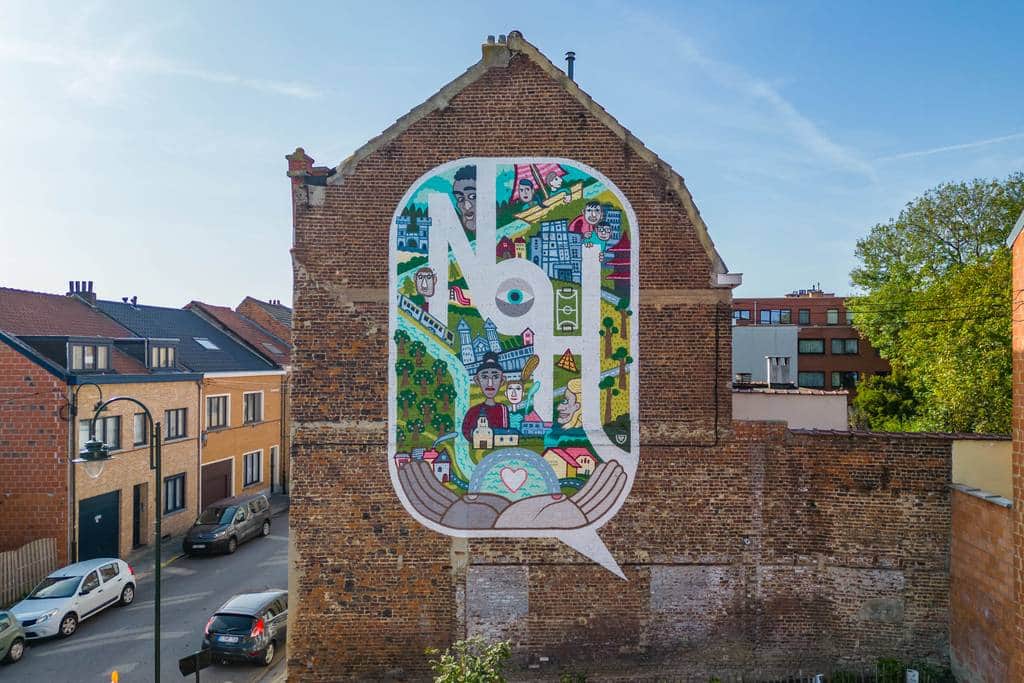"Colorful Speech Bubble Community Scene" by Farm Prod. in Brussels