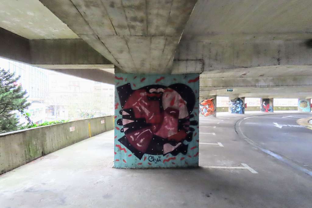 "Visceral Heart Abstract" by chei krew in Baixa Do Porto, Porto