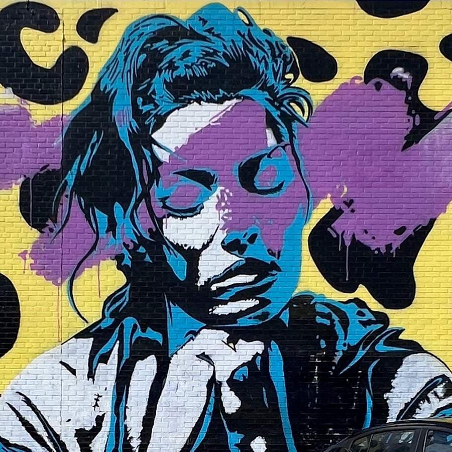 "Blue Portrait with Surreal Elements" in Hemphill Park, Austin