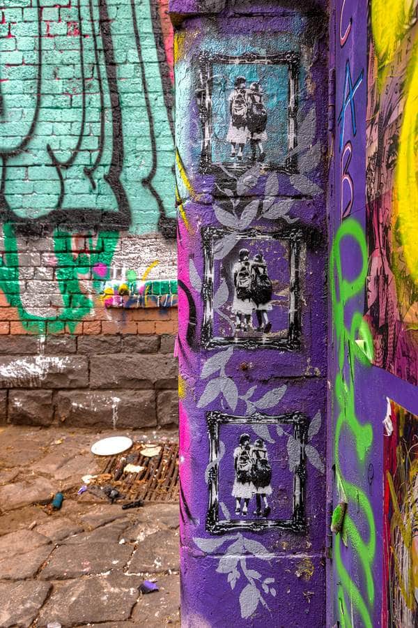 "Framed Children in Purple Alley" by VKM in Melbourne