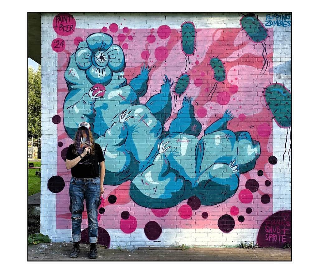 "Blue Creatures in Pink Dreamscape" by Fanakapan in Amsterdam