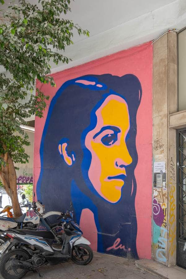 "Colorful Portrait in Pop Art Style" by Lena Ugren in Athens