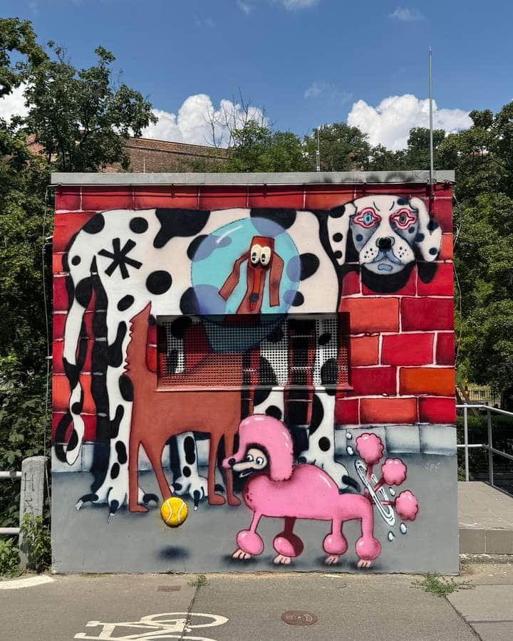 "Dogs and balls" by Ondřej Vyhnánek a.k.a. X-Dog in Prague