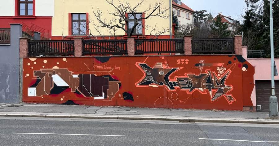 "Abstract Geometric Urban Composition" by Zebone in Prague