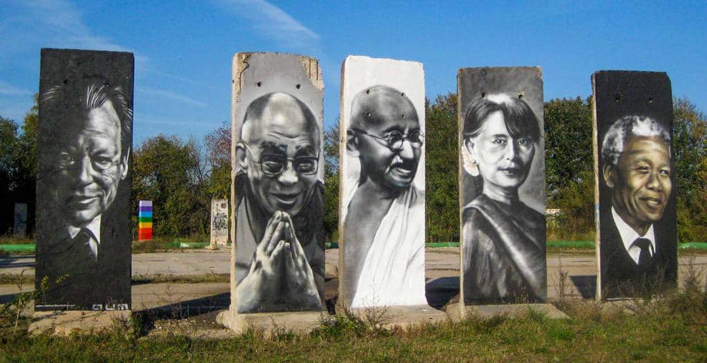 "Peace nobel prize serial on Berlin wall segments" by Victor Landeta in Berlin