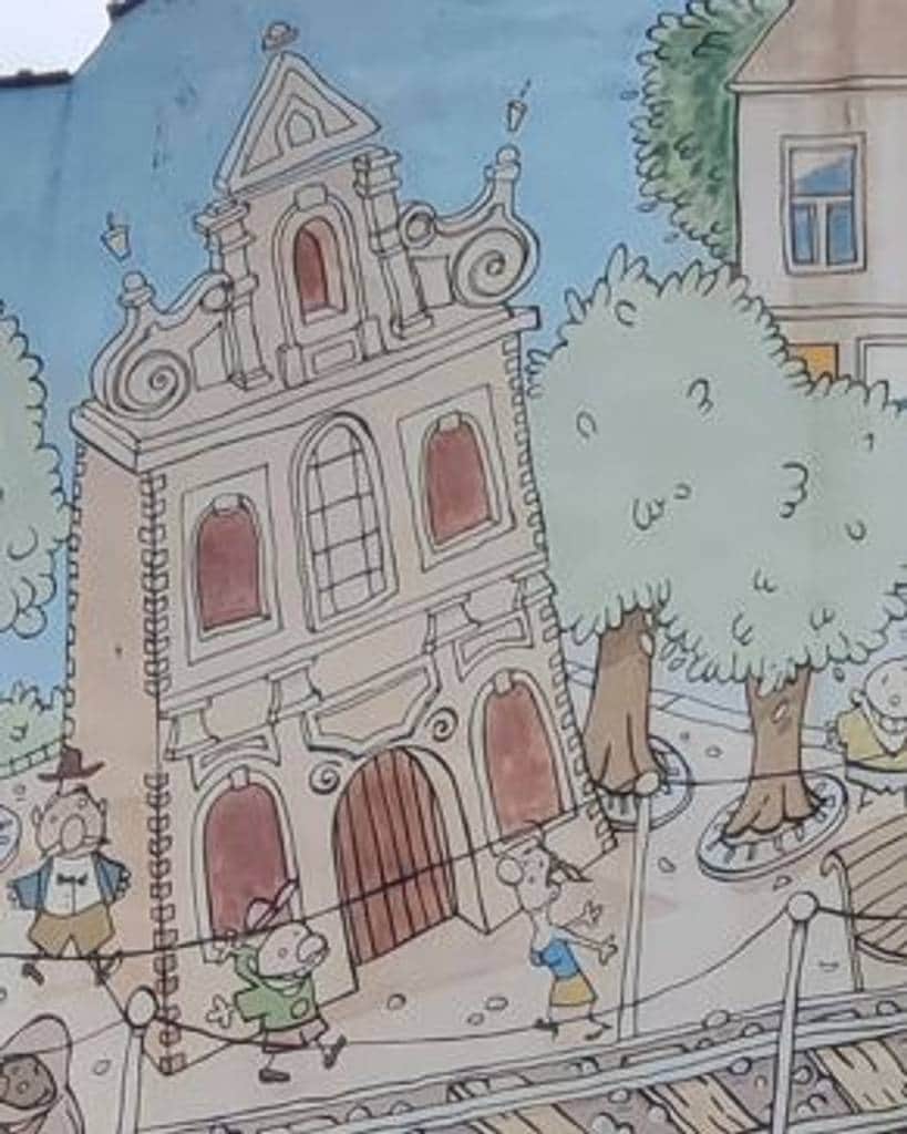 "Whimsical Townscape with Ornate Building" in Brussels