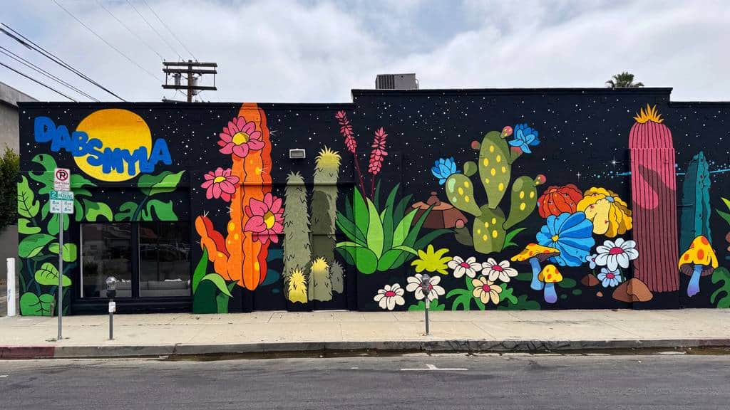"Nocturnal Desert Garden Mural" by Dabs Myla in Los Angeles