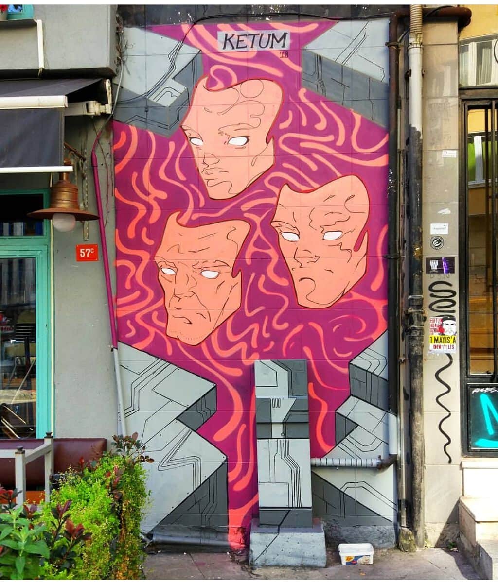 "KETUM: Triplet Faces in Flux" by Ketum in Istanbul