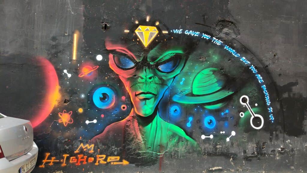 "Cosmic Alien with Diamond Eyes" by Highero in Istanbul