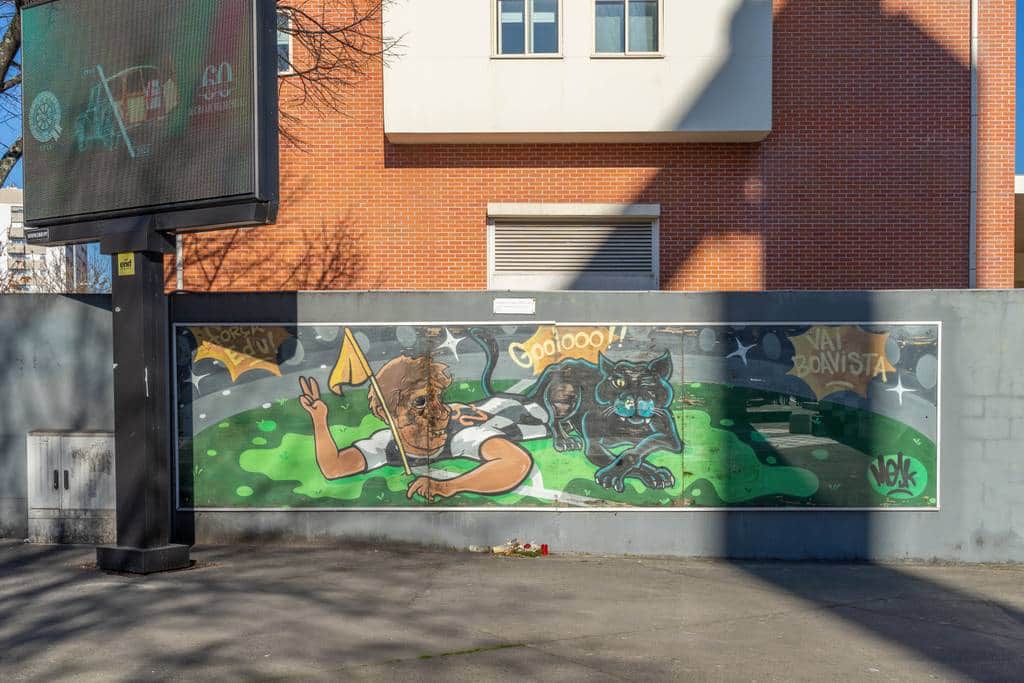 "Playful Character in Green Landscape" by Mesk in Porto