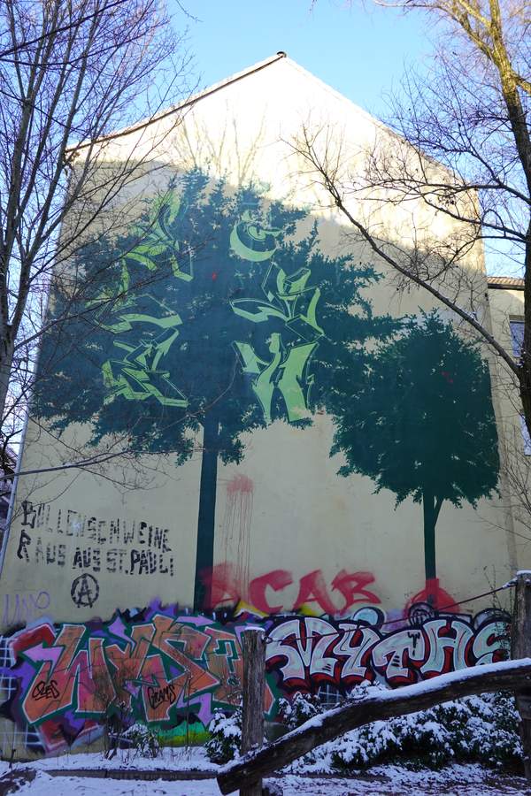 "Nighttime Forest with Celestial Elements" in Karolinenviertel, Hamburg