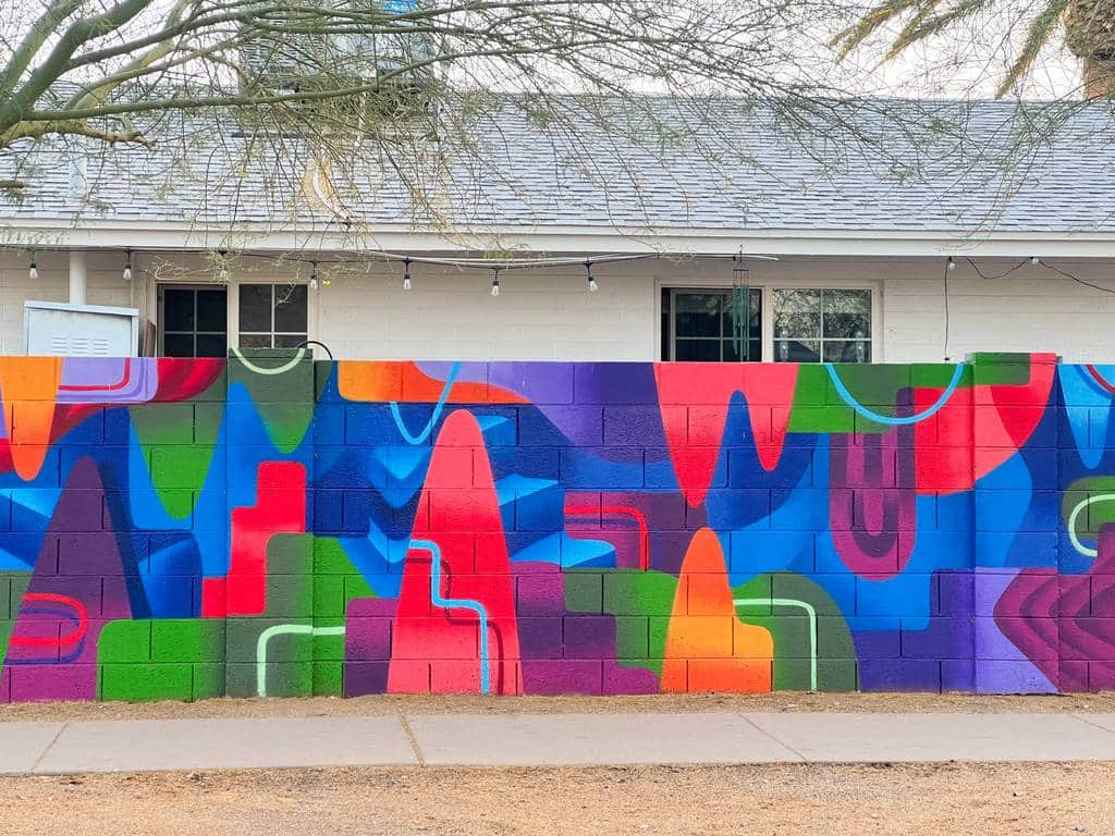 "Vibrant Abstract Geometric Mural" by Tyson Krank in Phoenix