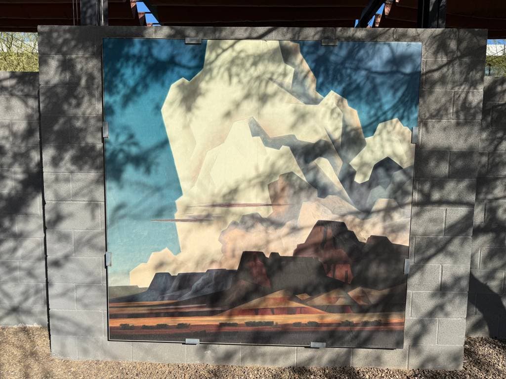 "Desert Landscape with Towering Clouds" by Ed Mell in Alhambra, Phoenix