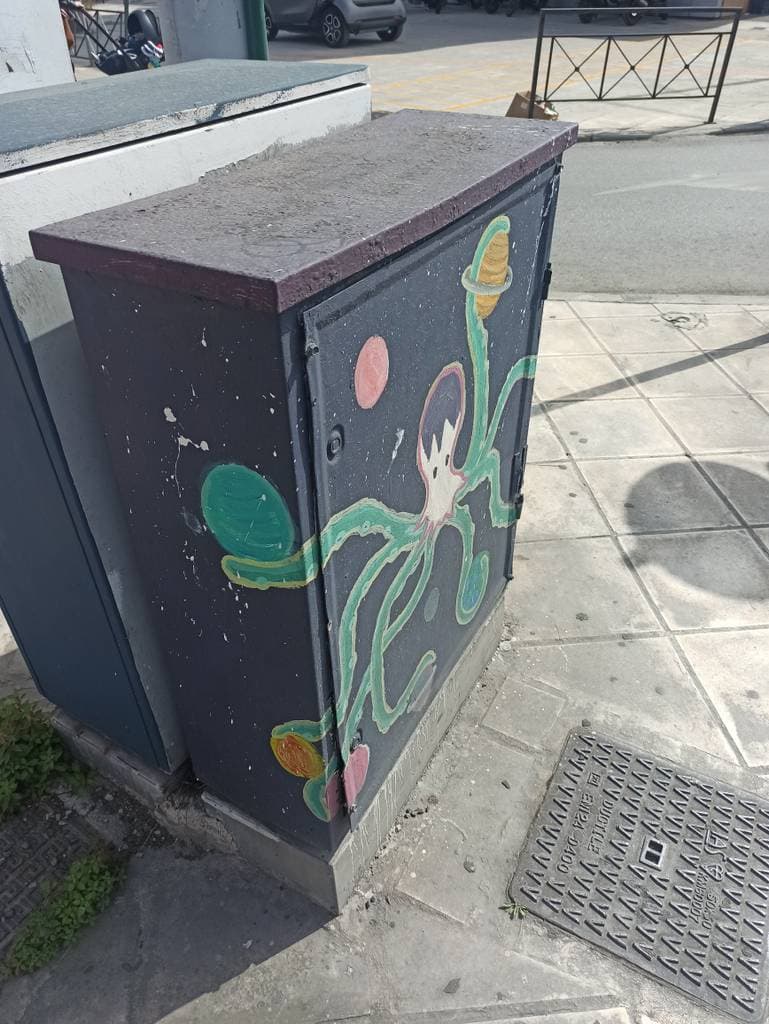 "Whimsical Octopus Utility Box" in Athens