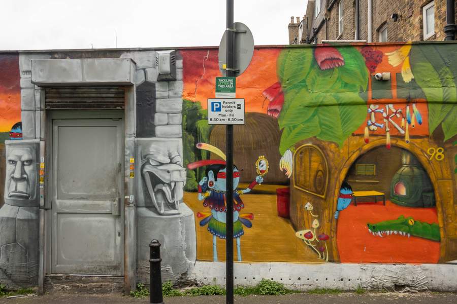 "Whimsical Creatures and Abstract Forms" by Cranio in Dalston, London