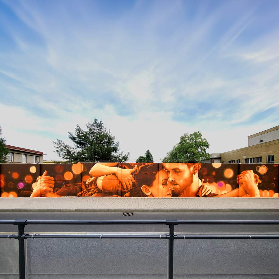 "Dancing in city lights" by Smoka in Liboc, Prague