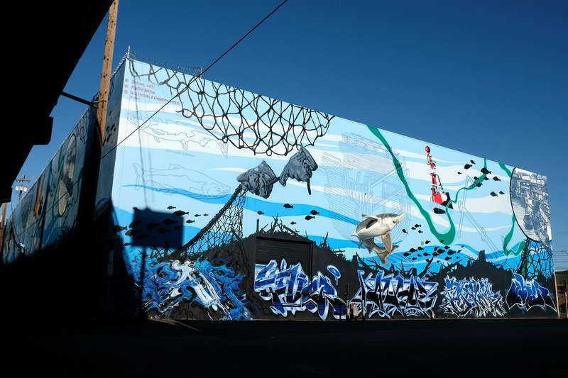 "Central Eastside Histoy Mural" by Jeremy Nichols in Buckman, Portland
