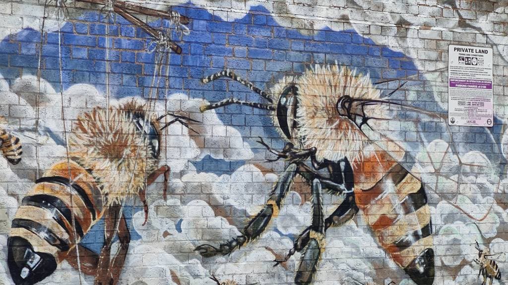 "Save the Bees." by Louis Masai in Peabody Estate, London