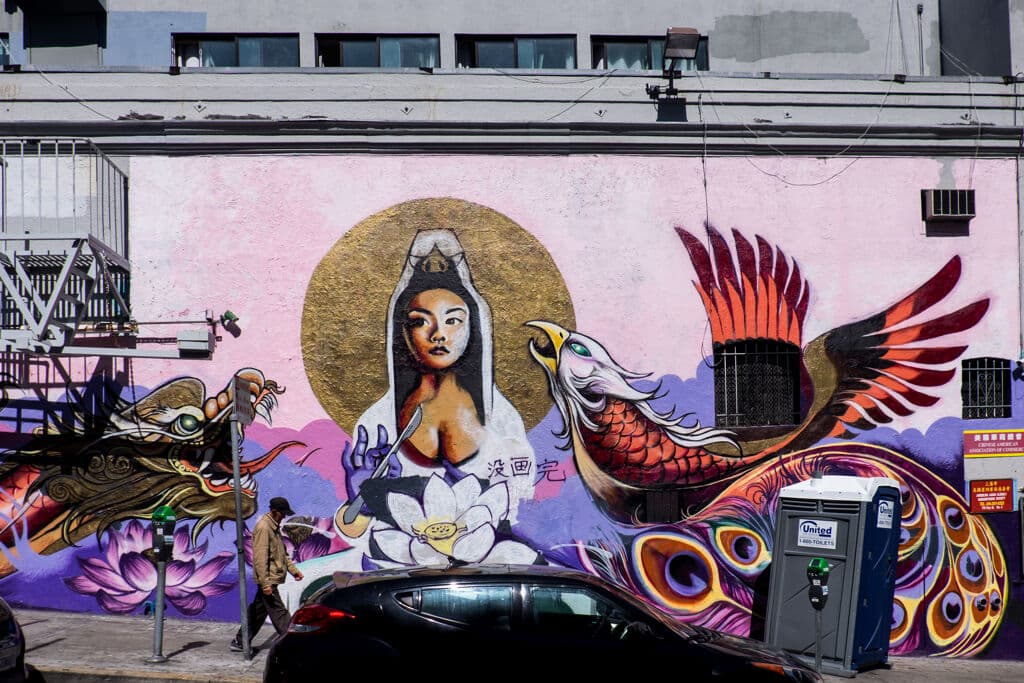 "Woman, dragon & eagle" by Luke Dragon in South Of Market, San Francisco