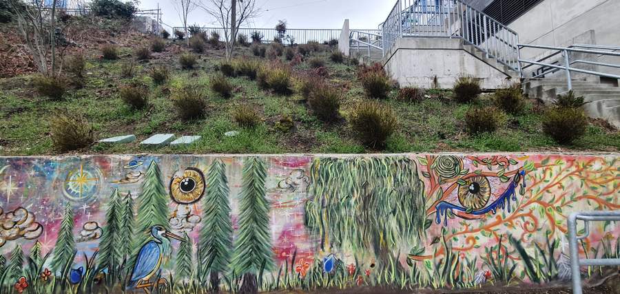 "Forest Wildlife Mural" in Westlake, Seattle