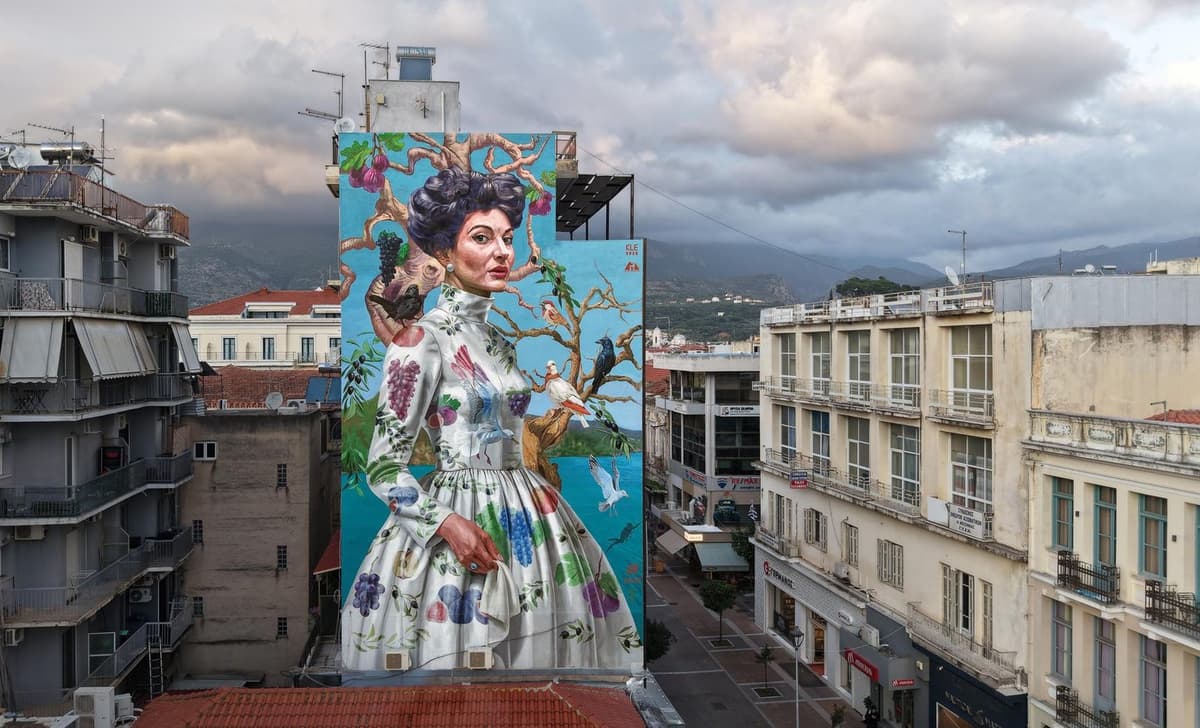 "Maria Callas Mural" by KLE in Kalamata