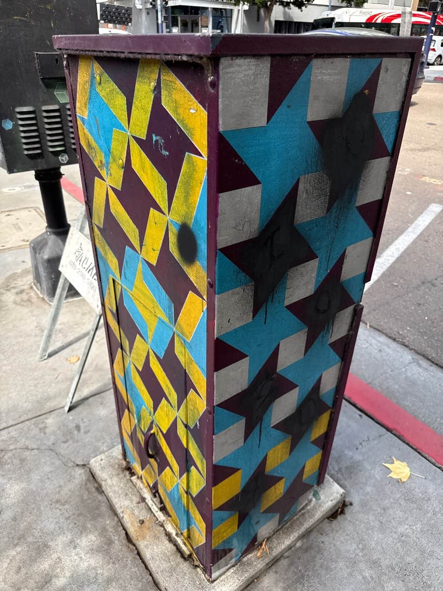 "Vibrant Geometric Utility Box Art" in San Diego